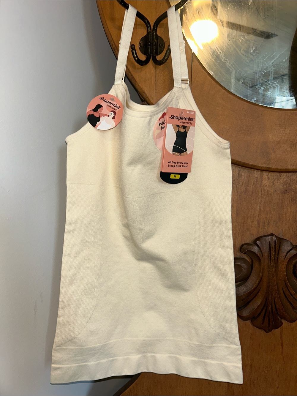 Shapermint Cream Scoop Neck Shaping Tank Top